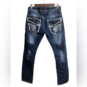 Rock Revival Women Collector’s Edition Baldwen Jeans “R” Embroidered Back SZ 30